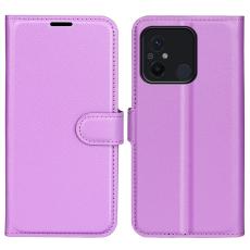  Xiaomi Redmi 12C 4G Fodral Litchi L&auml;der Lila