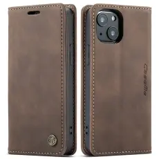 CASEME CASEME iPhone 13 Fodral Retro L&auml;der Brun