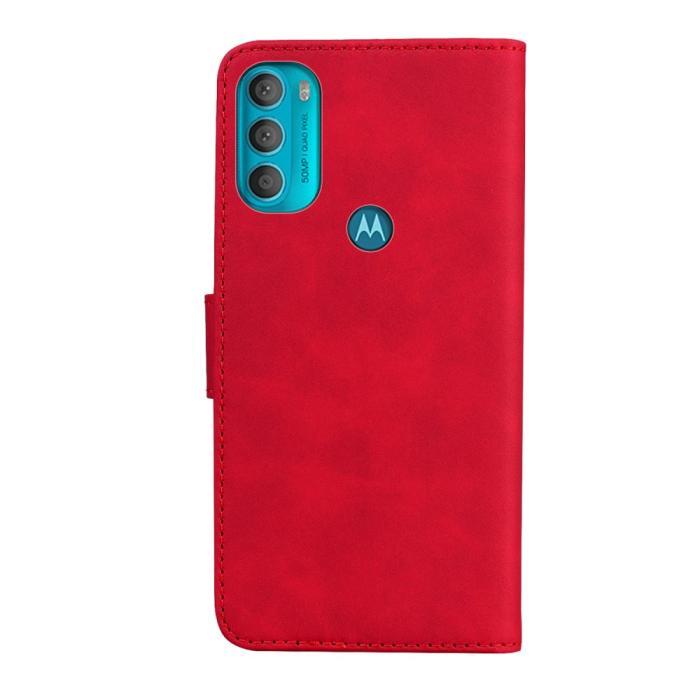Bild 3,  Motorola Moto G71 Fodral Skin Touch Läder Röd