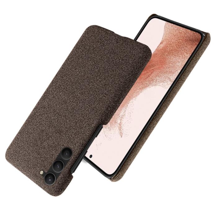 Bild 2,  Samsung Galaxy S24 Plus Slim Tygbelagt Skal Brun