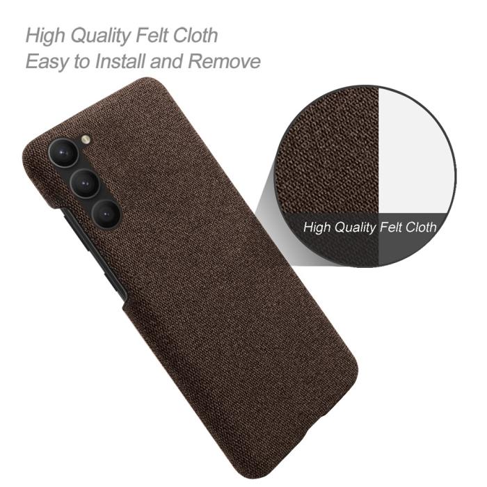 Bild 4,  Samsung Galaxy S24 Plus Slim Tygbelagt Skal Brun