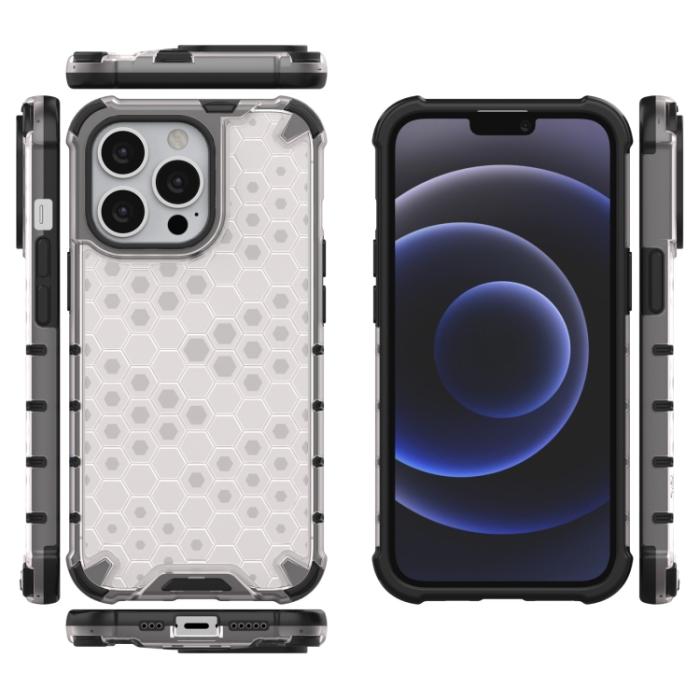 Bild 2,  iPhone 14 Skal Shockproof Honeycomb Hybrid Vit