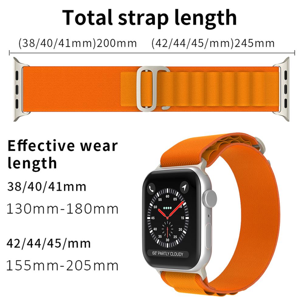 ColorPop Apple Watch 42/44/45/46/49 mm Armband Alpine Pro Loop Orange