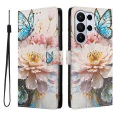  Samsung Galaxy S26 Ultra Fodral Med Tryck Blommor / Fj&auml;rilar