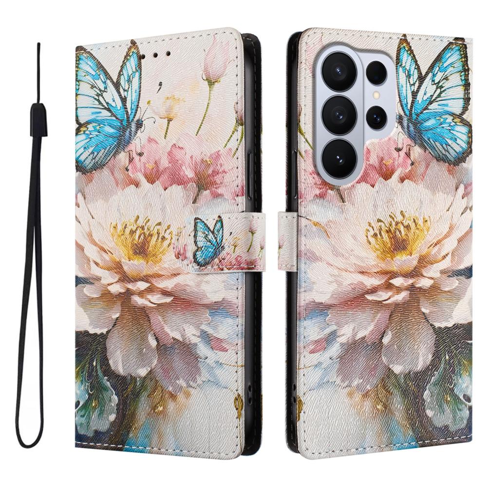  Samsung Galaxy S26 Ultra Fodral Med Tryck Blommor / Fjärilar