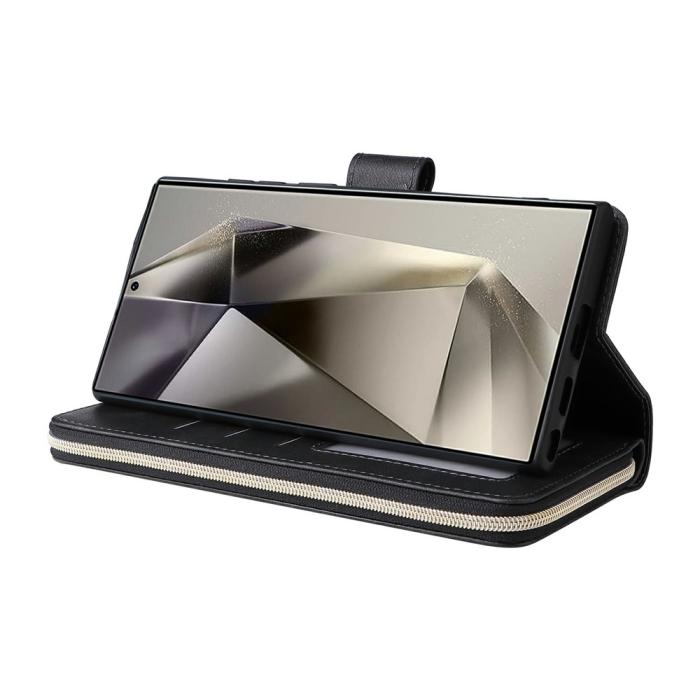 Bild 4,  Samsung Galaxy S26 Ultra Fodral Multifuntionellt Läder Svart