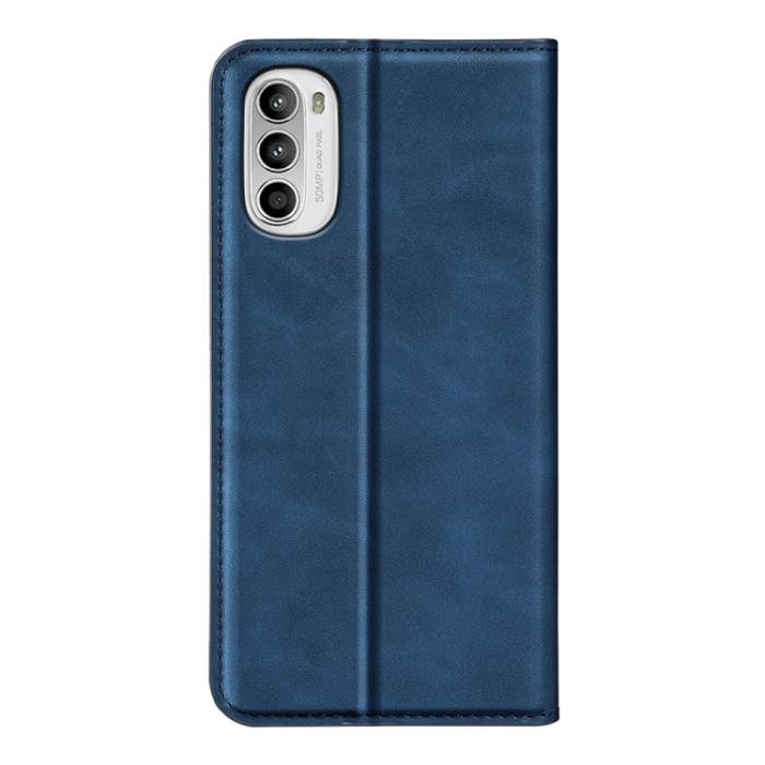 Bild 3,  Motorola Moto G52/G82 Fodral Flip Retro Läder Mörk Blå