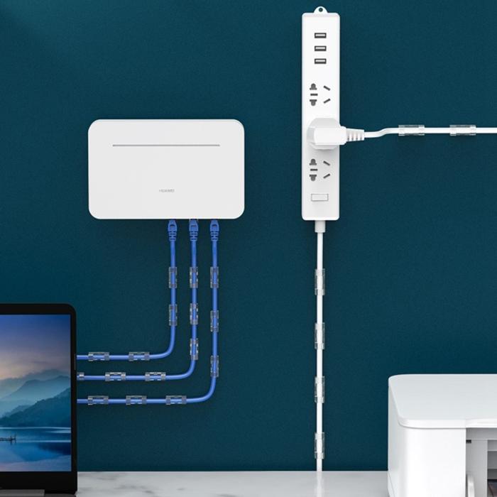 Bild 2,  CableCreation 50-PACK Självhäftande Kabelklämmor
