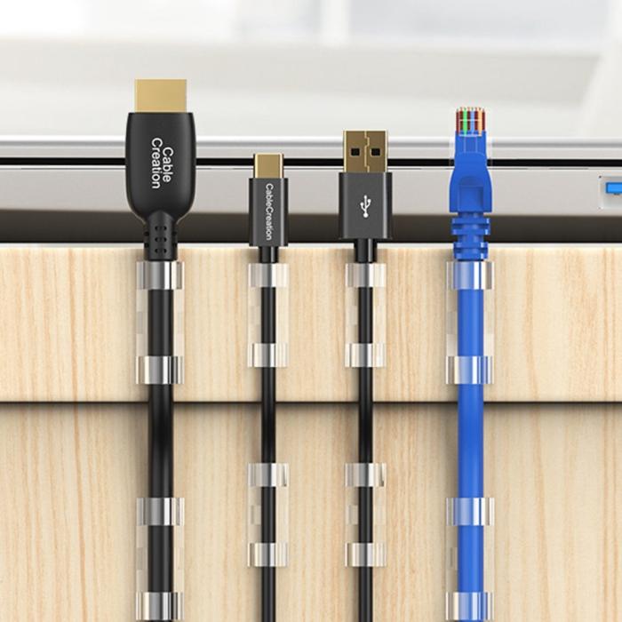 Bild 5,  CableCreation 50-PACK Självhäftande Kabelklämmor