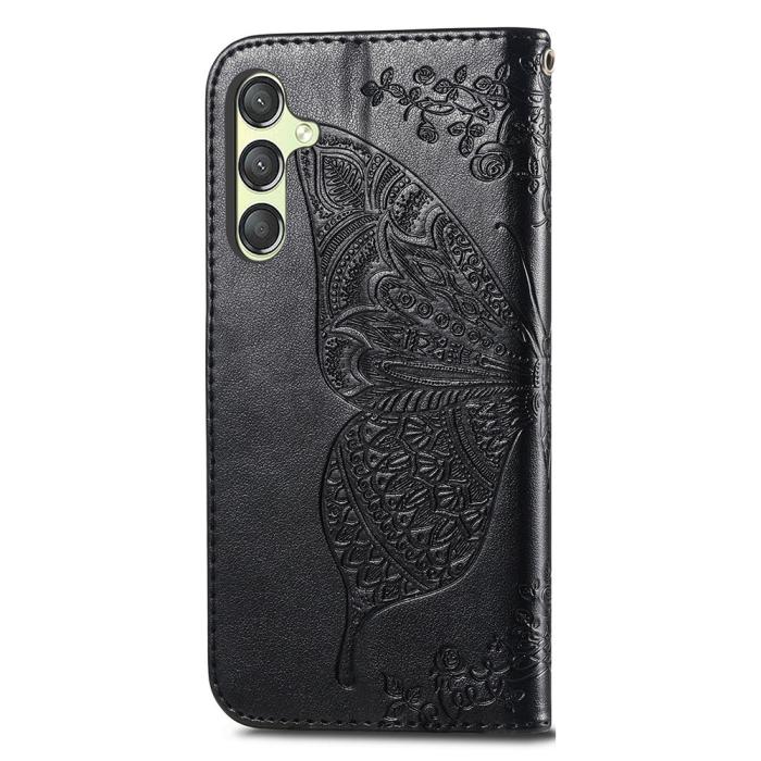Bild 4,  Samsung Galaxy A25 5G Fodral Läder Big Butterfly Svart