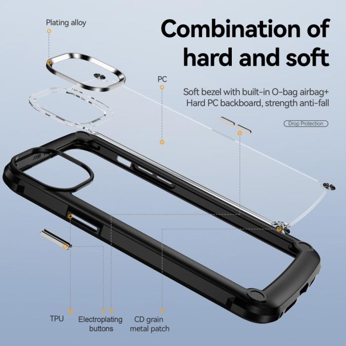 Bild 6,  iPhone 15 Pro Skal Shockproof Hybrid Armor Svart