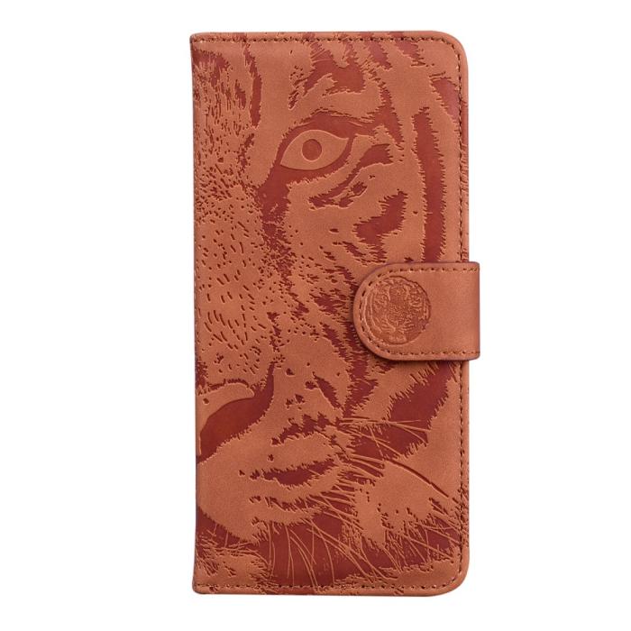 Bild 2,  OnePlus 9 Pro - Tiger Tryck Läder Fodral - Brun