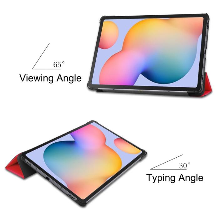 Bild 3,  Samsung Galaxy Tab S6 Lite - Tri-Fold Fodral - Röd