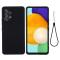  Samsung Galaxy A53 5G Skal Liquid Silikon Med Strap Svart
