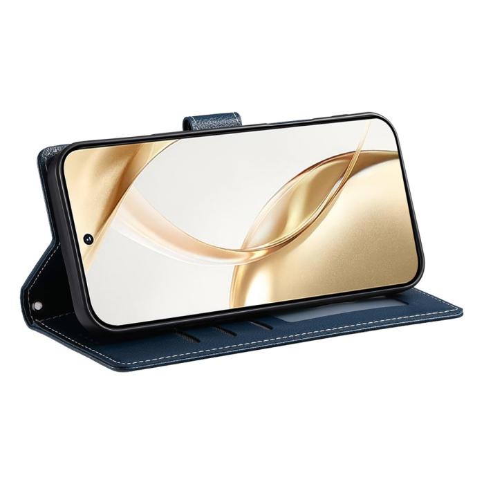 Bild 3,  Xiaomi 17T Fodral Litchi Läder Mörk Blå