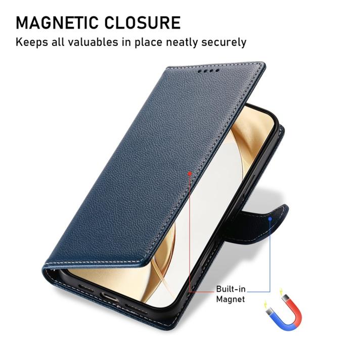Bild 4,  Xiaomi 17T Fodral Litchi Läder Mörk Blå