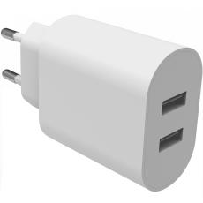 Smartline Smartline V&auml;ggladdare 2x USB-A 4.8A Vit