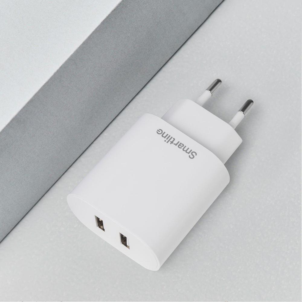 Smartline Smartline Väggladdare 2x USB-A 4.8A Vit