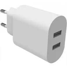 Smartline Smartline V&auml;ggladdare 2x USB-A 4.8A Vit