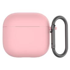  AirPods 4 Skal Med Karbinhake Silikon Ljus Rosa