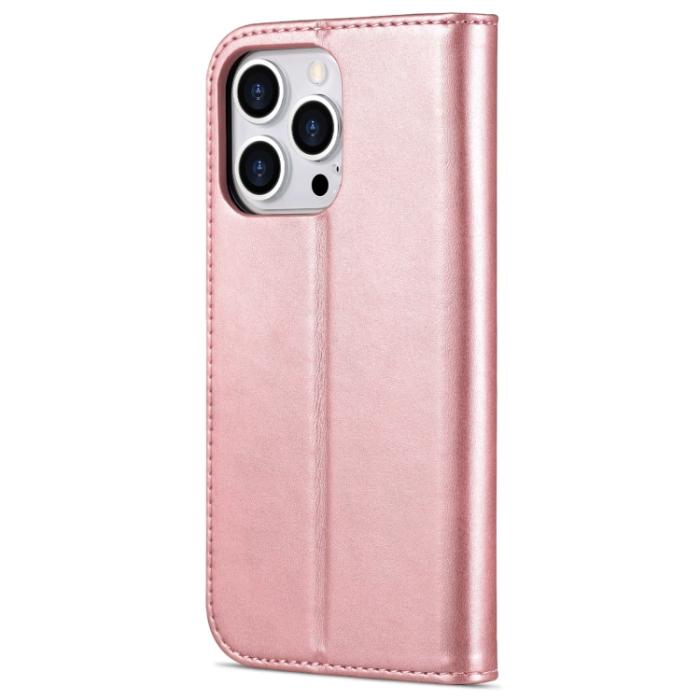 Bild 3, AZNS AZNS iPhone 14 Pro Fodral Läder Roséguld