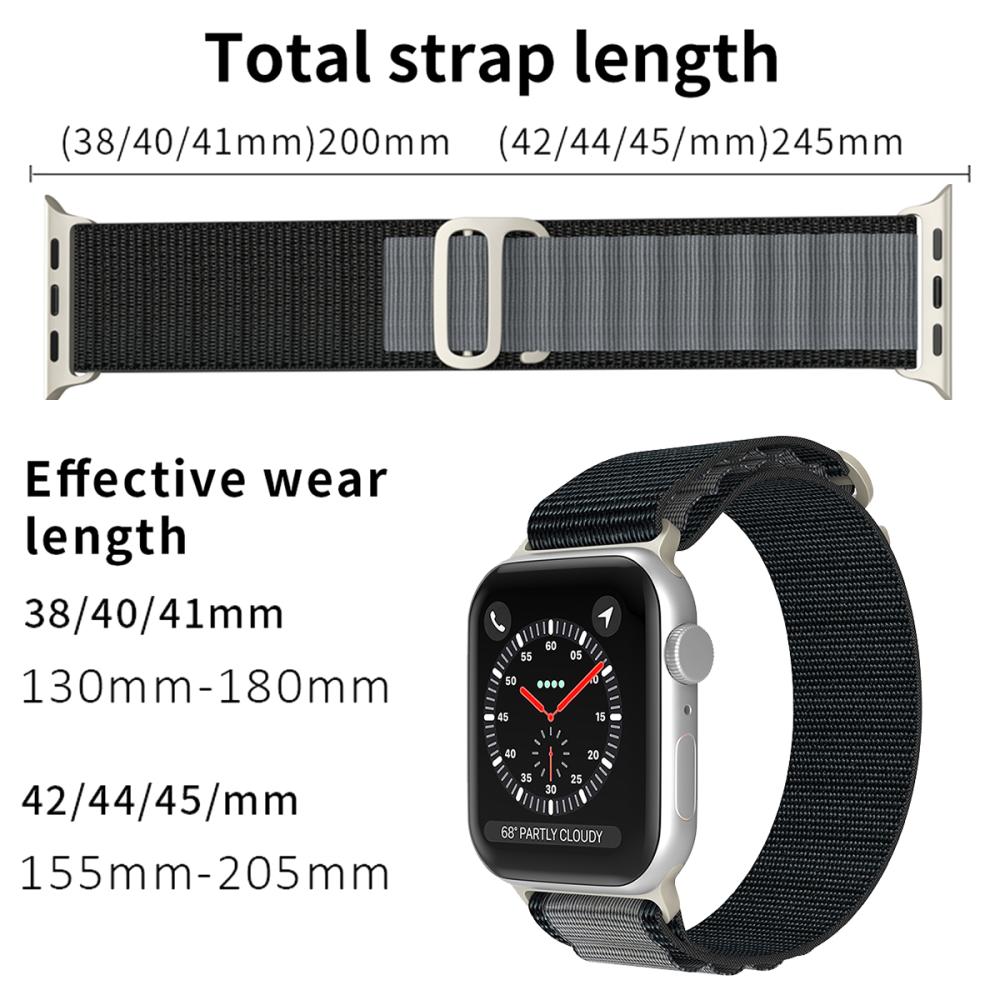 ColorPop Apple Watch 38/40/41/42 mm Armband Alpine Pro Loop Svart/Grå