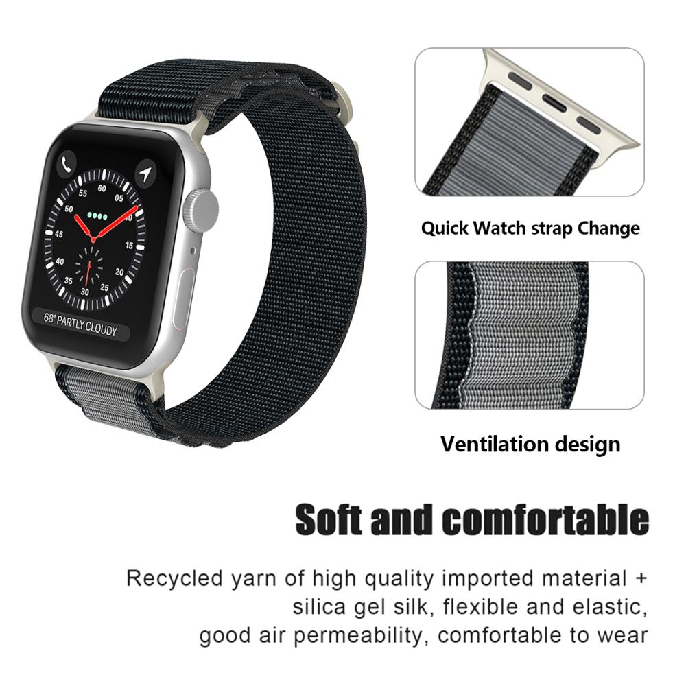 ColorPop Apple Watch 38/40/41/42 mm Armband Alpine Pro Loop Svart/Grå