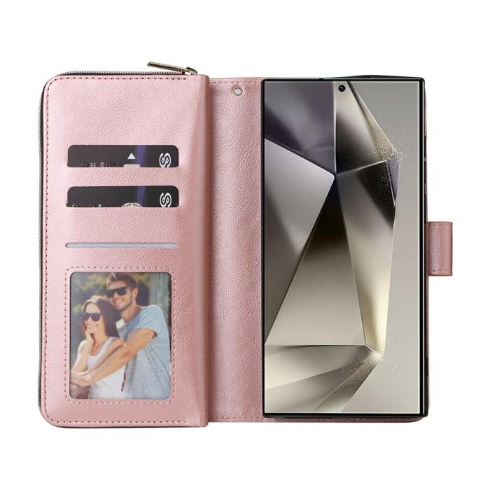 Bild 2,  Samsung Galaxy S26 Ultra Fodral Multifuntionellt Läder Roséguld