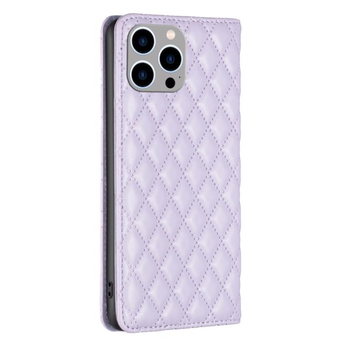 Bild 3, BINFEN BINFEN iPhone 15 Pro Max Fodral Diamond Flip Läder Lila