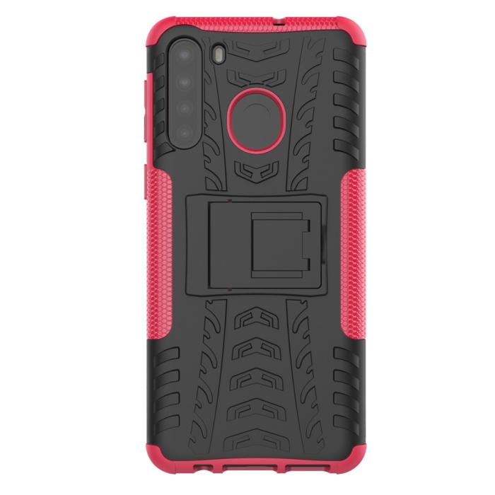 Bild 3,  Samsung Galaxy A21 - Ultimata Stöttåliga Skalet med Stöd - Rosa