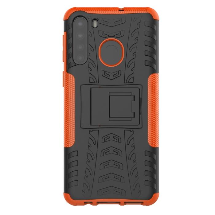 Bild 3,  Samsung Galaxy A21 - Ultimata Stöttåliga Skalet med Stöd - Orange