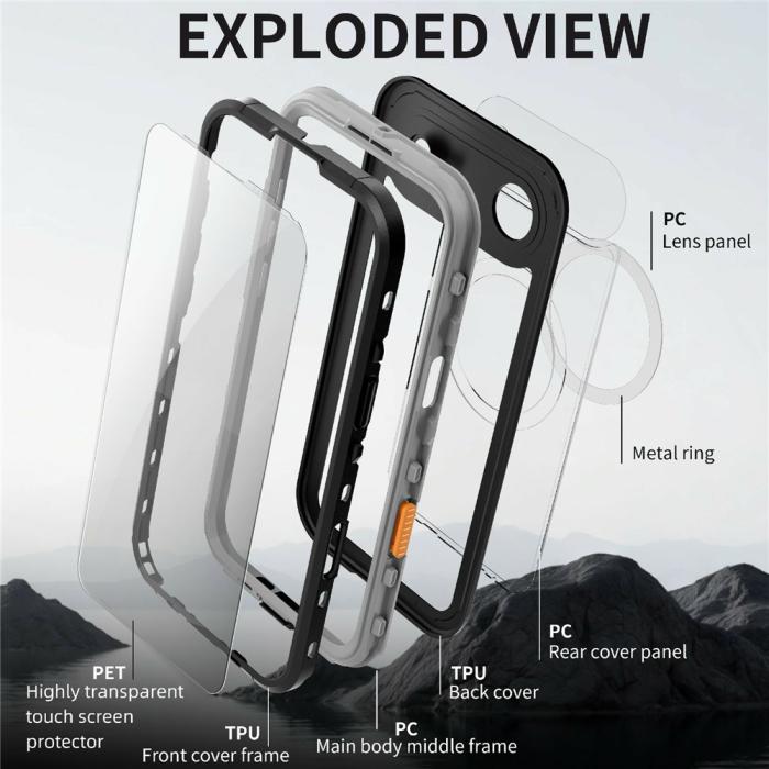 Bild 2, REDPEPPER REDPEPPER iPhone Air Skal MagSafe Vattentät IP68 Svart