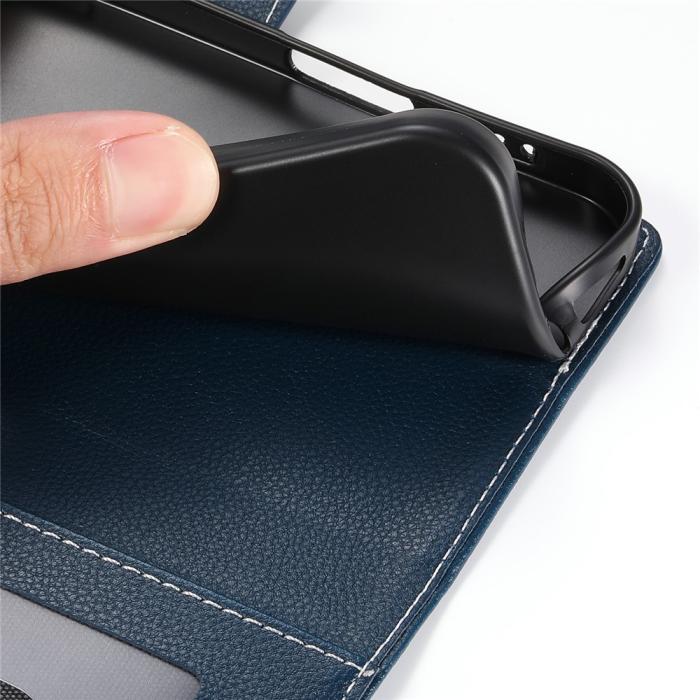 Bild 5,  Xiaomi 17T Fodral Litchi Läder Mörk Blå
