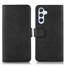  Samsung Galaxy A34 5G Fodral Solid L&auml;der Svart