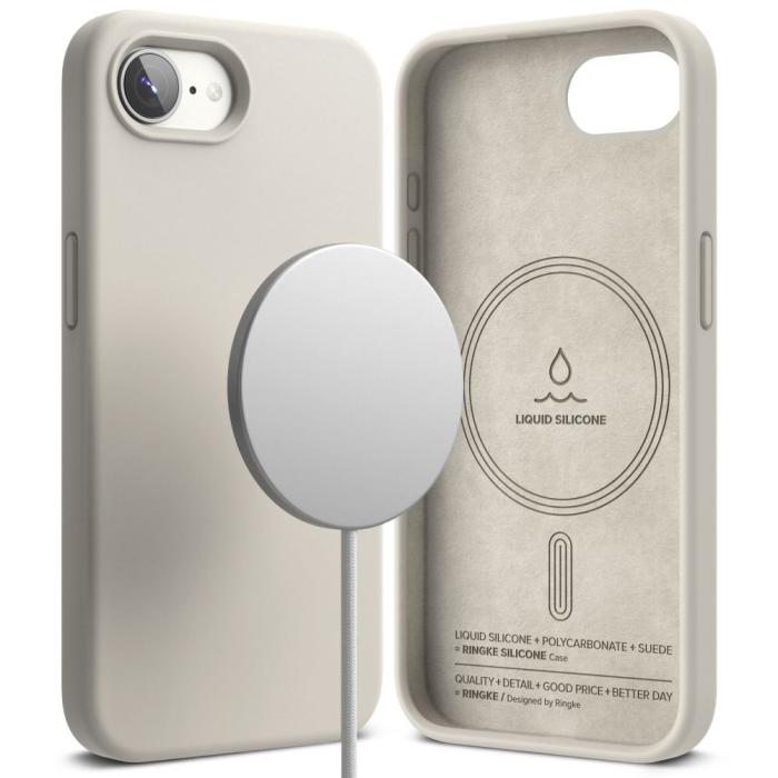 Bild 2, Ringke Ringke iPhone 17e / 16e Skal MagSafe Silikon Stone
