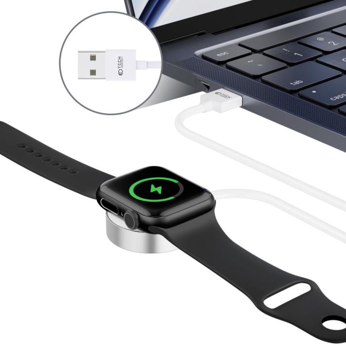 Bild 4, Tech-Protect Tech-Protect 1.2m Trådlös Laddare För Apple Watch Vit