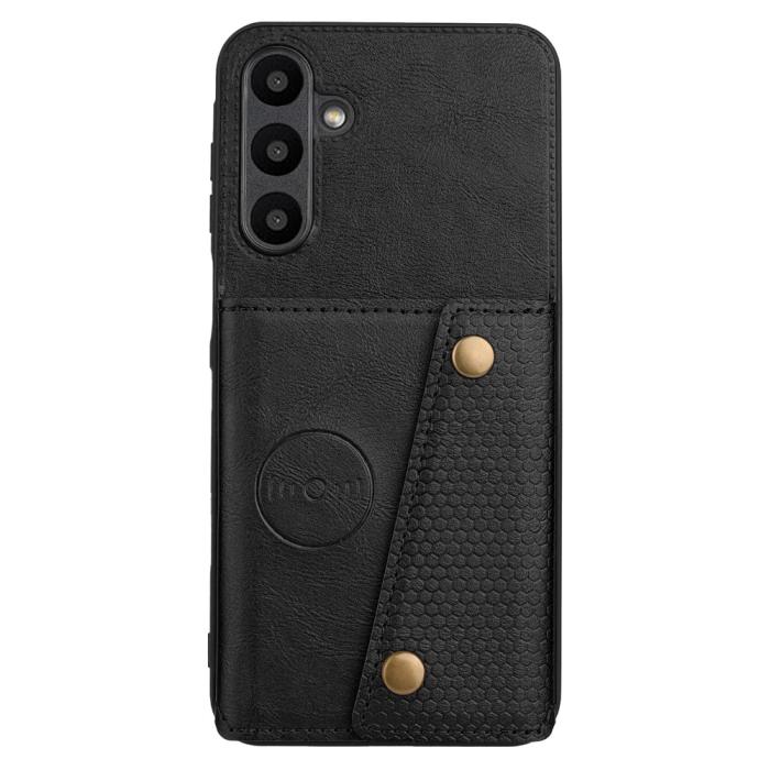Bild 2,  Samsung Galaxy A57 5G Skal Läder Med Kortfack Och Magnet Svart