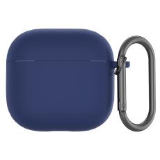  AirPods 4 Skal Med Karbinhake Silikon M&ouml;rk Bl&aring;