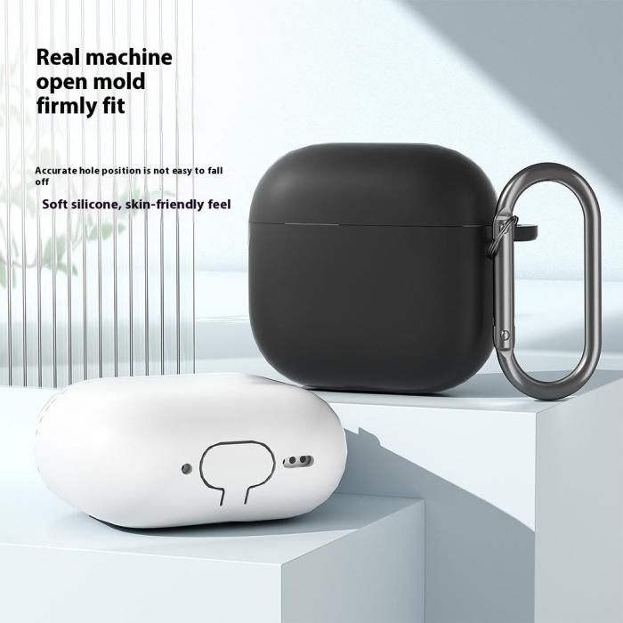 Bild 2,  AirPods 4 Skal Med Karbinhake Silikon Mörk Blå