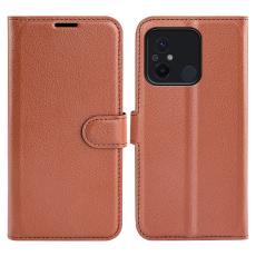  Xiaomi Redmi 12C 4G Fodral Litchi L&auml;der Brun