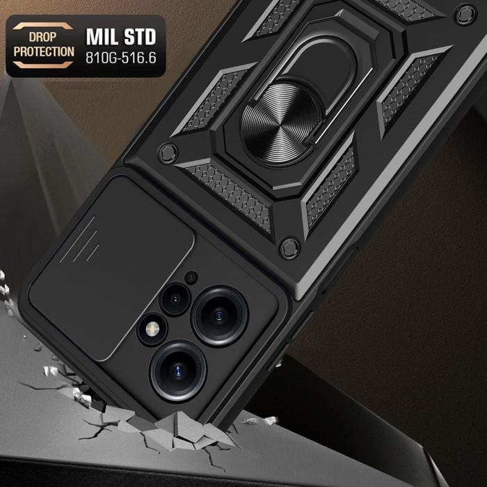 Bild 2,  Xiaomi Redmi Note 12 4G Skal Camshield Ring Hybrid Silver