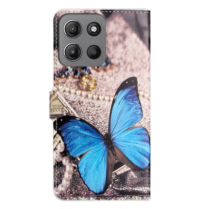Bild 5,  Motorola Moto G15 / G15 Power Fodral Med Tryck Blå Fjäril
