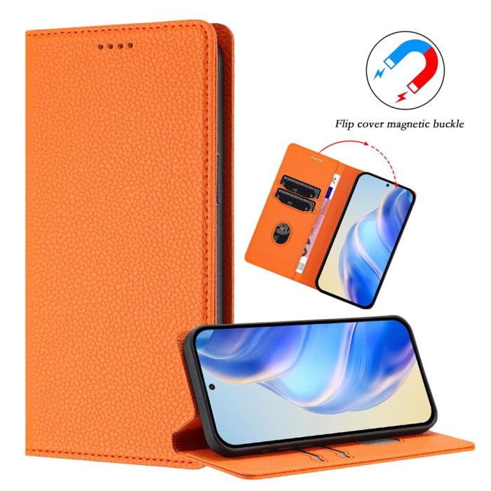 Bild 5,  Google Pixel 10/10 Pro / 9/9 Pro Fodral RFID Litchi Läder Orange