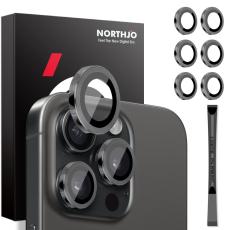 NORTHJO NORTHJO iPhone 14 Pro/Pro Max/15 Pro/Pro Max Linsskydd 2-PACK Svart