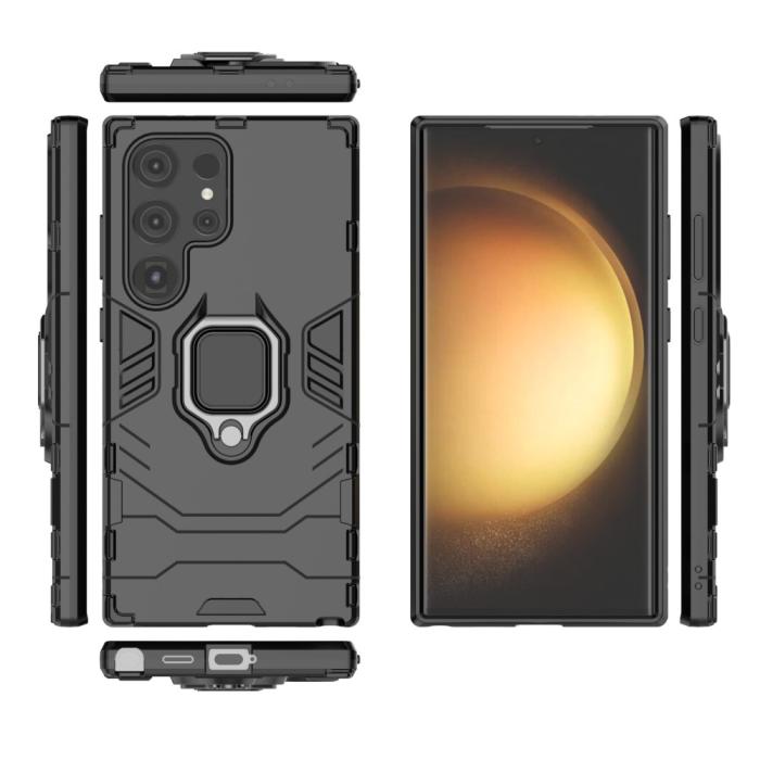 Bild 5,  Samsung Galaxy S24 Ultra Skal Ring Hybrid Svart