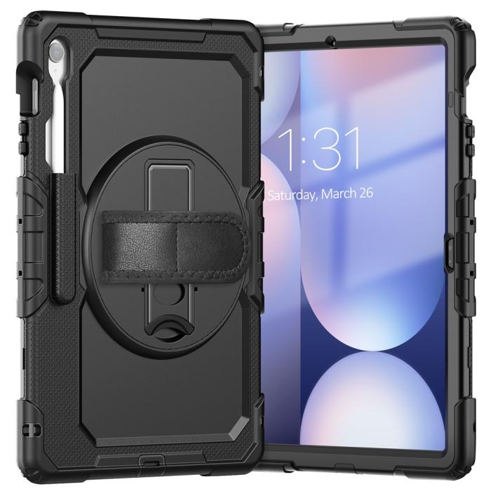 Bild 3,  Galaxy Tab S10 FE Plus Skal 360 Shockproof Hybrid Kickstand Svart