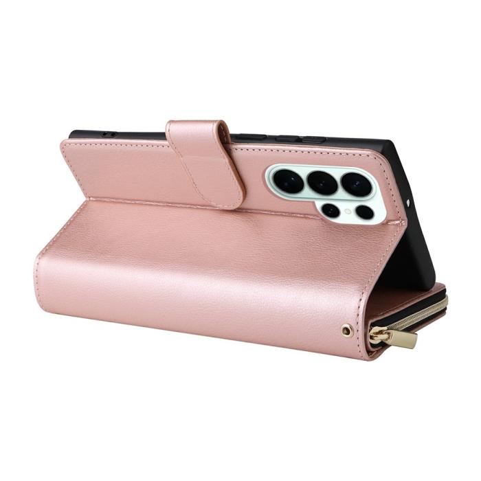 Bild 5,  Samsung Galaxy S26 Ultra Fodral Multifuntionellt Läder Roséguld