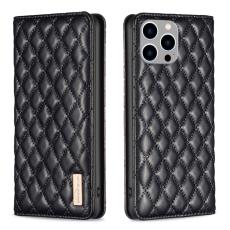 BINFEN BINFEN iPhone 15 Pro Max Fodral Diamond Flip L&auml;der Svart