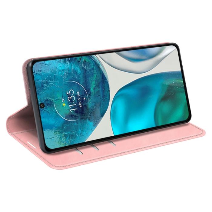 Bild 5,  Motorola Moto G52/G82 Fodral Flip Retro Läder Rosa