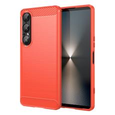  Sony Xperia 1 VII Skal Borstad St&aring;l Textur R&ouml;d